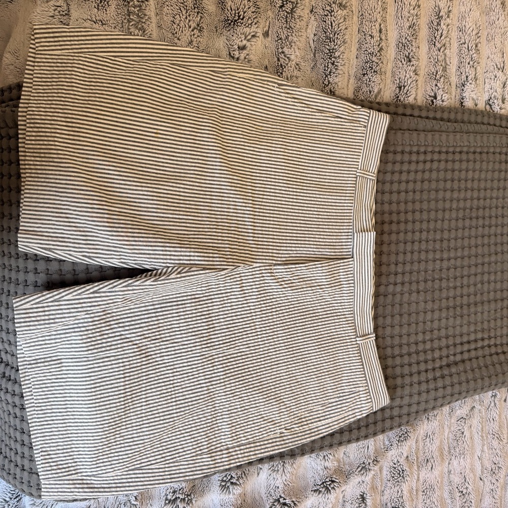 Banana Republic Striped Blue and White Bermuda Women Shorts